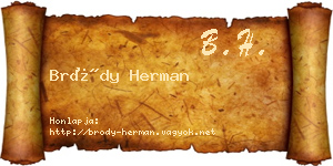 Bródy Herman névjegykártya